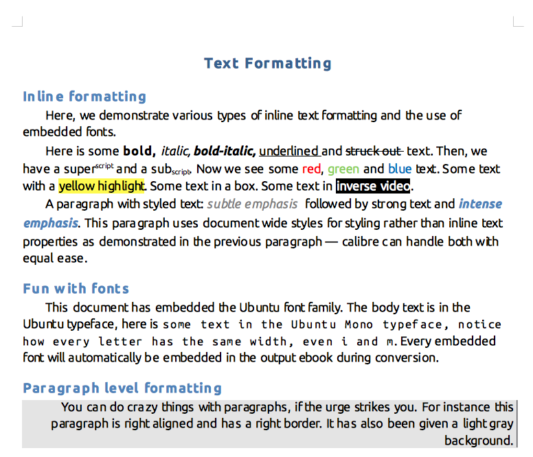 Test Document in .docx, shown in LibreOffice