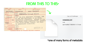 metadata library index card and .xml file, old and new